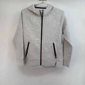 DSG Girls Sport Fleece Full Zip Hoodie Light Heather Grey Size L